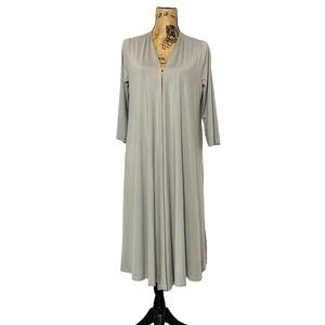 Grey Open Front Long Comfort Cardigan M